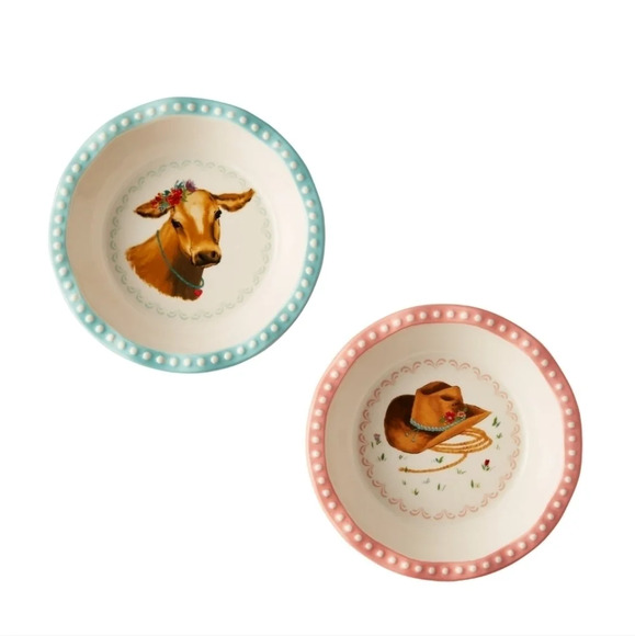 The Pioneer Woman Sweet Romance  4.75-Inch Stoneware Mini Pie Plate Set of 2 NWT - Picture 3 of 10